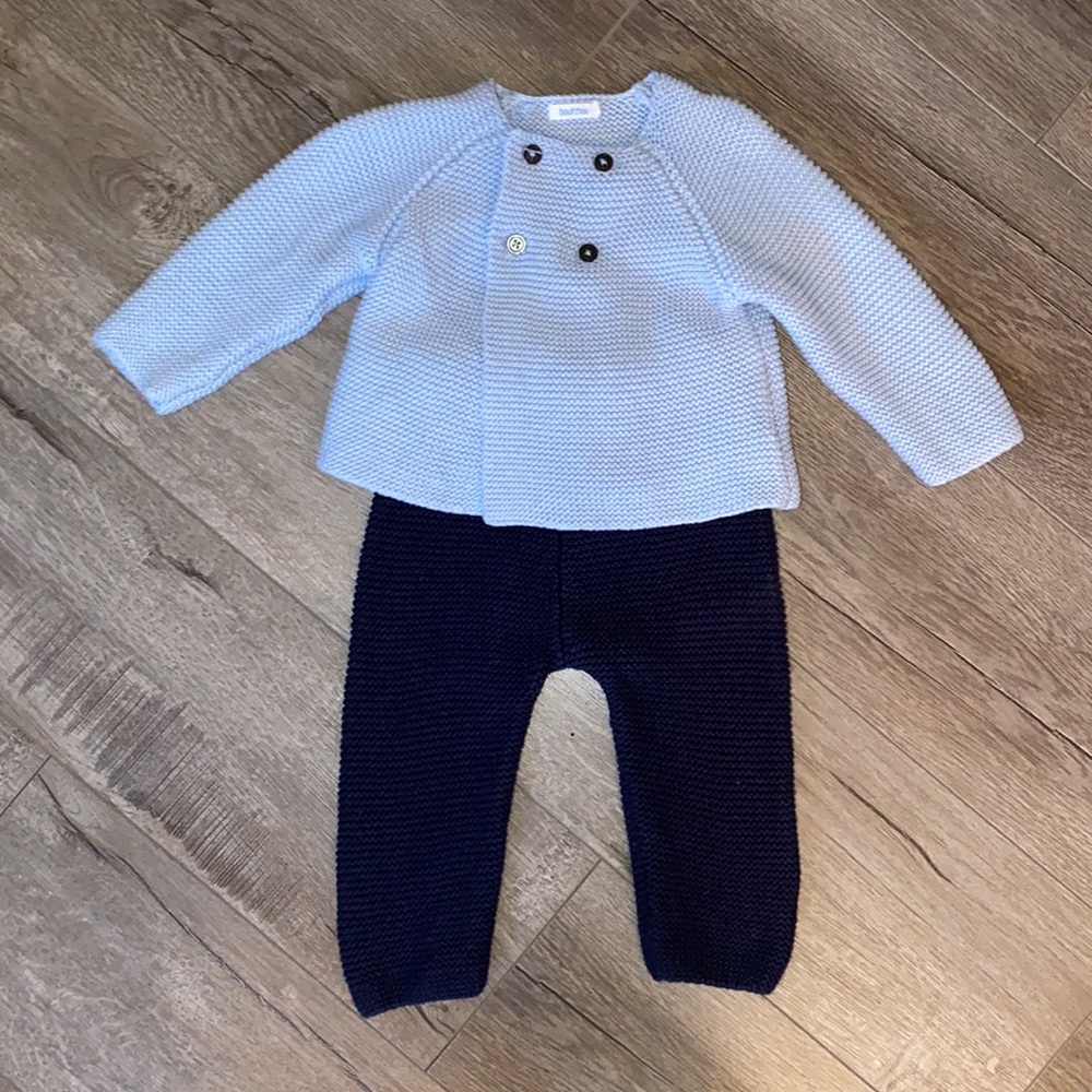 Bout’ Chou Blue Cardigan and Matching Trousers